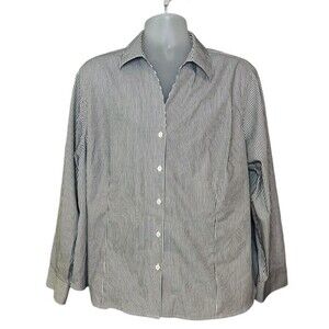Jones New York Signature Women's Sz 2X Easy Care Collared Button Down Blouse